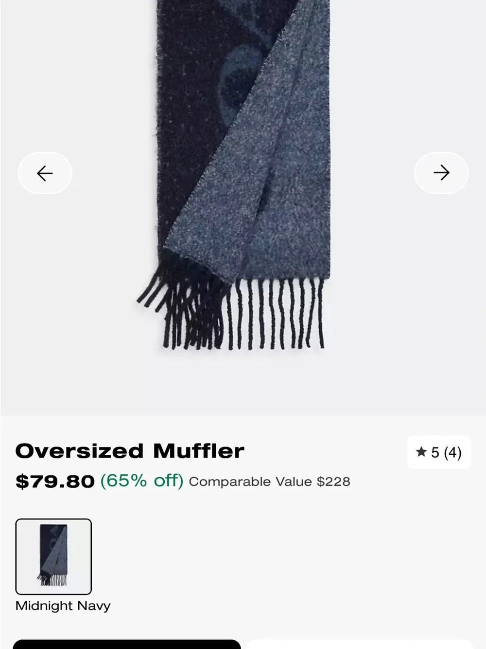 Coach Branded oversized muffler Scarf 100% merino wool